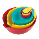 MasterPan 8-Piece Multi-Colored Nested Mixing and Measuring Bowl Set with Colander and Sifter thumbnail 1