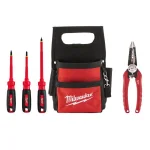 Milwaukee 5-Piece Electrician's Hand Tool Set with 11" Compact Pouch and 1000V Insulated Tools thumbnail 1