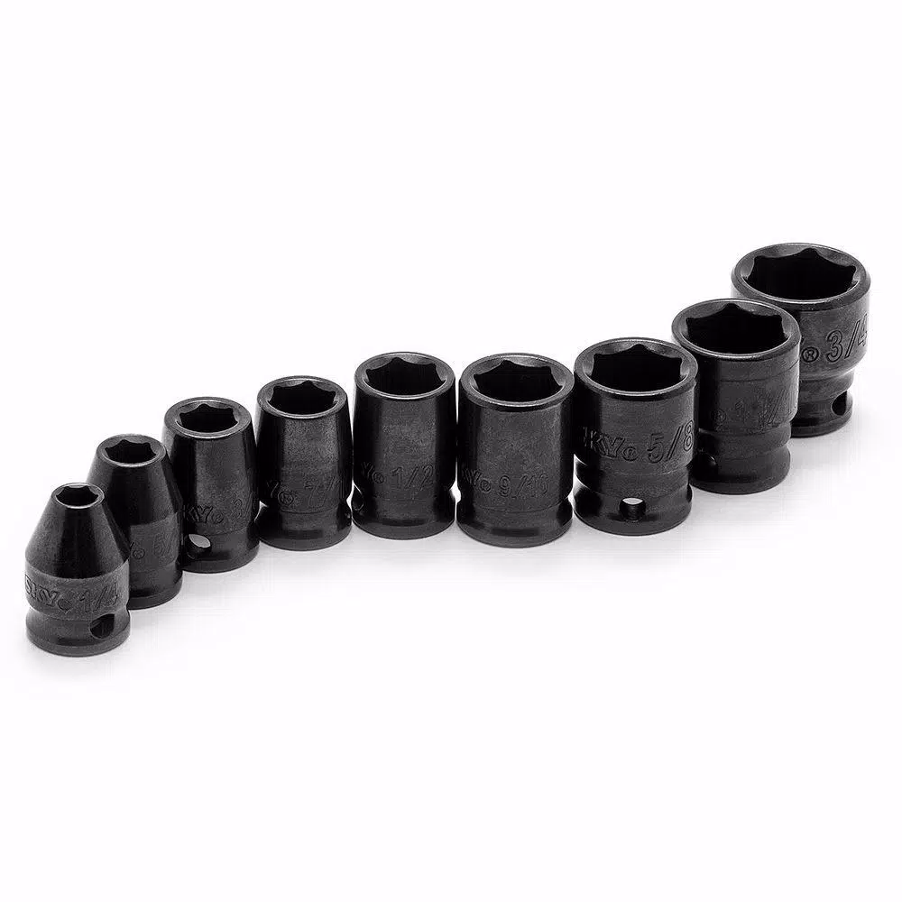 Husky 3/8 in. Drive SAE Impact Socket Set, 9-Piece