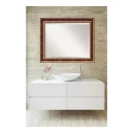 Amanti Art Manhattan 33.5 in. W x 27.5 in. H Rectangular Beveled Edge Wood Bathroom Vanity Mirror, Burnished Bronze thumbnail 1