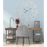 Utopia Alley Manhattan Industrial 32" Oversized Wall Clock, White Distressed Metal, Analog Quartz Movement thumbnail 2