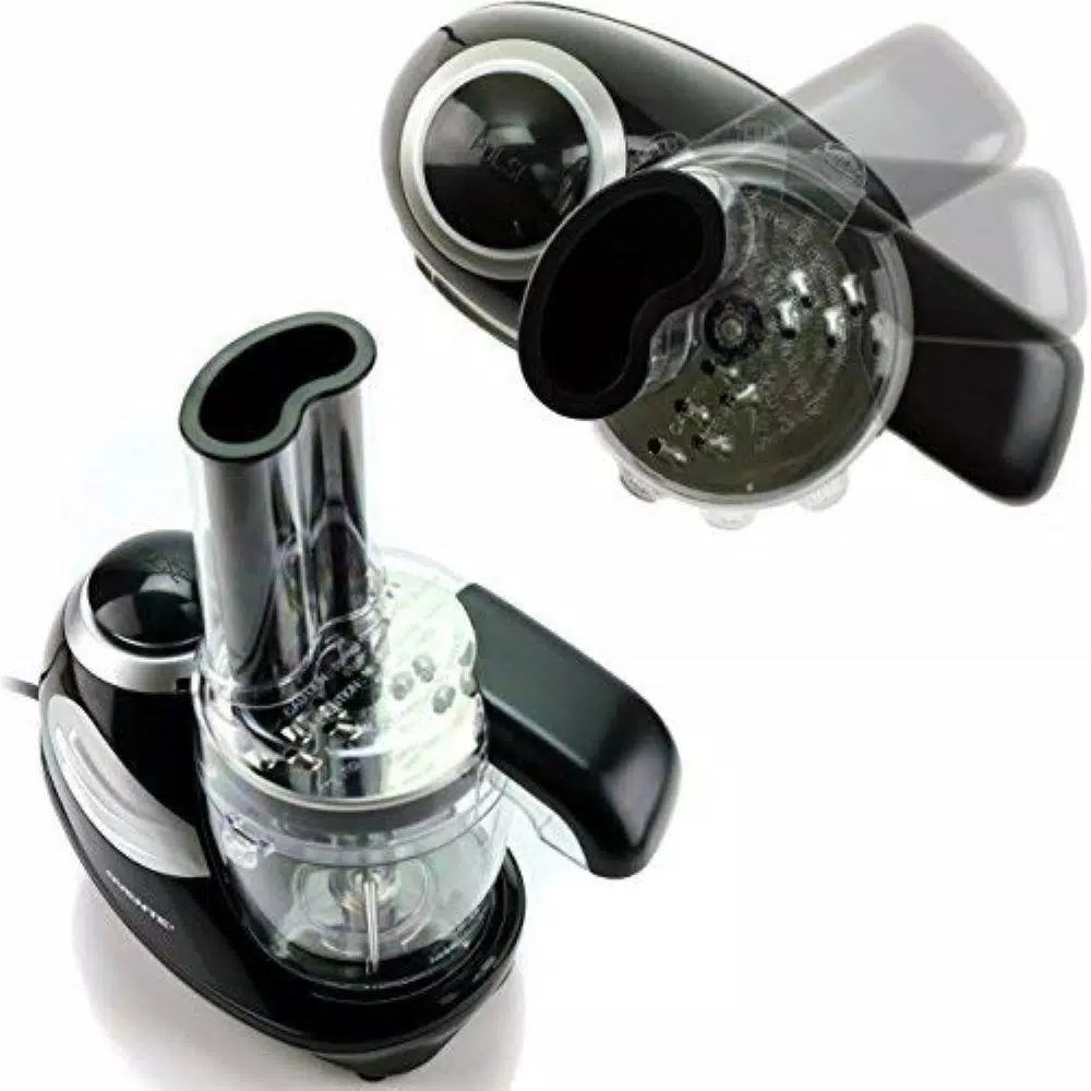 Ovente PF1007 Mini Food Processor, 1.5-Cup Single Speed Compact Chopper with 3 Attachments, Black