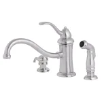 Pfister Marielle Single-Handle Mid-Arc Kitchen Faucet with Side Sprayer and Soap Dispenser, Stainless Steel thumbnail 1