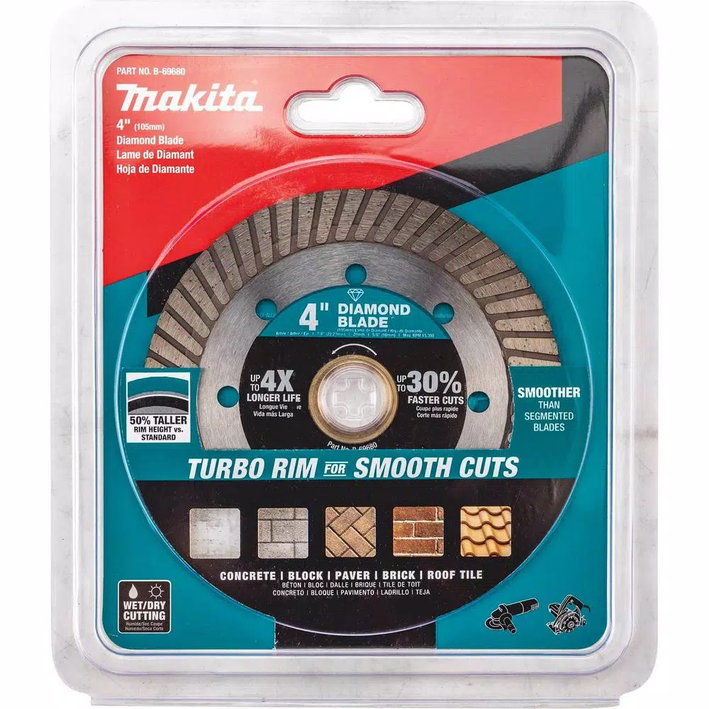 Makita 4 in. Turbo Rim Diamond Blade for General Purpose Cutting