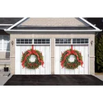 My Door Decor 7 ft. x 8 ft. Christmas Wreath Garage Door Banner Mural thumbnail 2