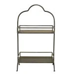 3R Studios Black Metal 2-Tier Decorative Tray with Handle, 17.75 in. H Rectangle Organizer thumbnail 1