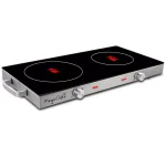 MegaChef 2-Burner 6 in. Stainless Steel Infrared Ceramic Countertop Cooktop thumbnail 1