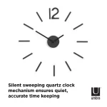 Umbra Blink Wall Clock - Modern Black Metal Oversized Customizable Clock Set thumbnail 3