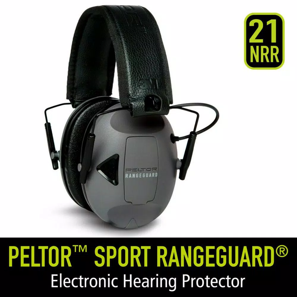 3M Peltor Sport RangeGuard Electronic Hearing Protection Earmuffs, Gray/Black