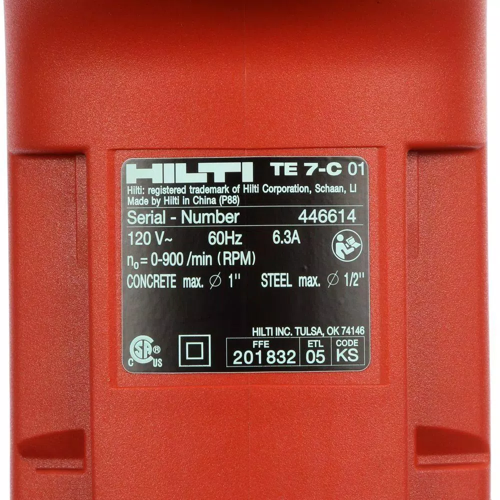 Hilti TE 7-C Corded SDS-Plus Rotary Hammer Drill Kit with 2 TE-CX Bits