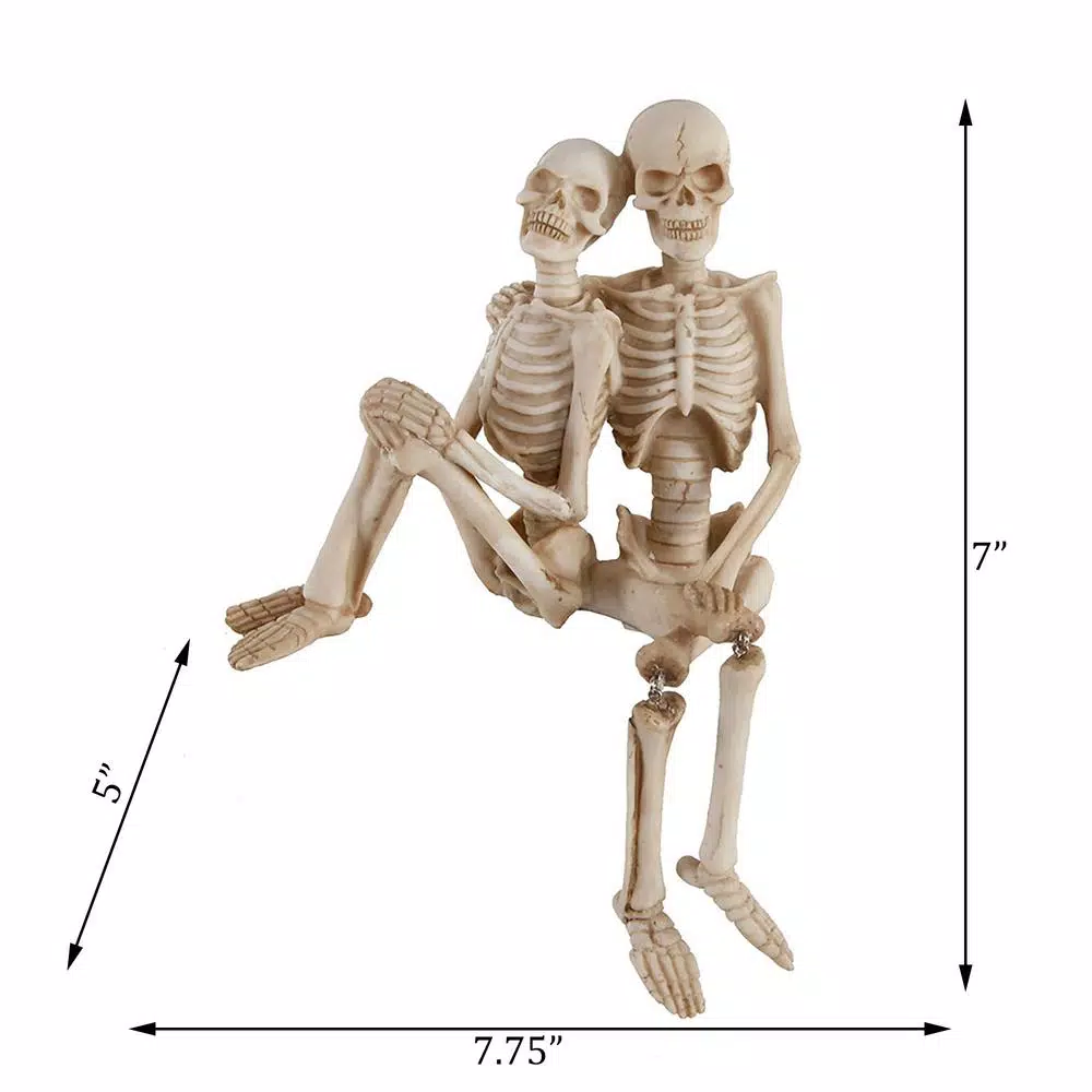 Flora Bunda Halloween Polyresin Skeleton Couple Set - 7.75 in. x 7 in. Indoor Tabletop Decor