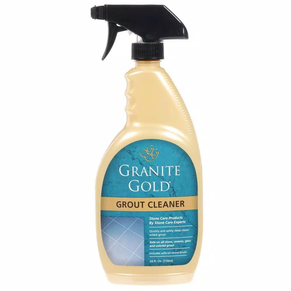 Granite Gold Grout Cleaner with Brush, 24 oz. - Safe for Stone, Tile, Porcelain, Ceramic & Glass