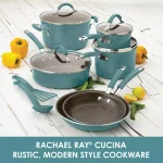 Rachael Ray Cucina 0.75 qt. Aluminum Hard Enamel Nonstick Saucier, Blue thumbnail 2