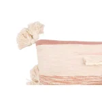 3R Studios Pink, Brown and Black Striped Kilim Throw Pillow with Tassels, 28 x 14 in. thumbnail 6