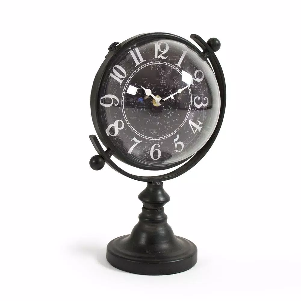 Zentique Constellation Designed Rotating Globe Shaped Analog Desk Clock
