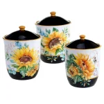 Certified International Sunflower Fields 3-Piece Earthenware Canister Set, Multicolored thumbnail 1