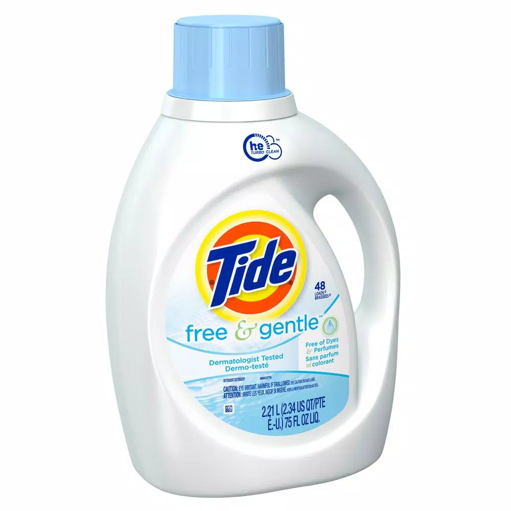 Tide Free and Gentle Hypoallergenic Liquid Laundry Detergent, 75 oz (48 Loads)
