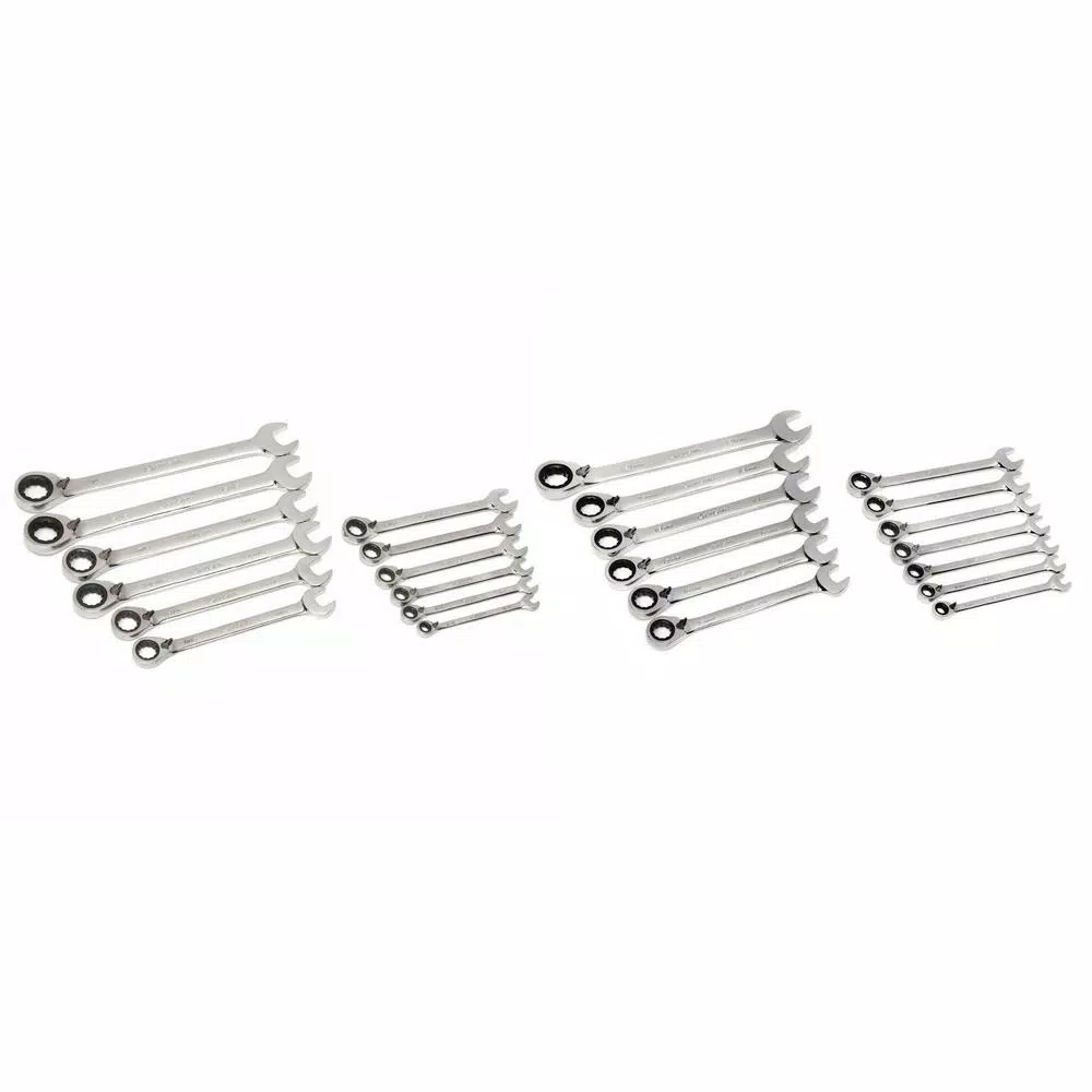 Husky 25-Piece Metric and SAE Reversible Ratcheting Wrench Set