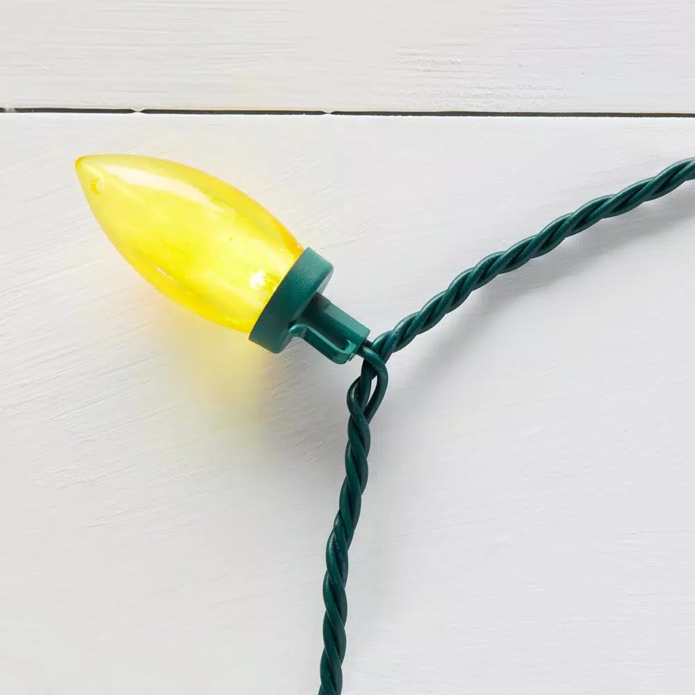 Home Accents Holiday 100-Light LED C9 Multi-Color Super Bright Smooth Christmas String Lights, Green Wire