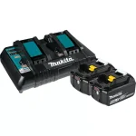 Makita 18V LXT Lithium-Ion 5.0Ah Battery and Dual Port Rapid Optimum Charger Starter Pack thumbnail 1