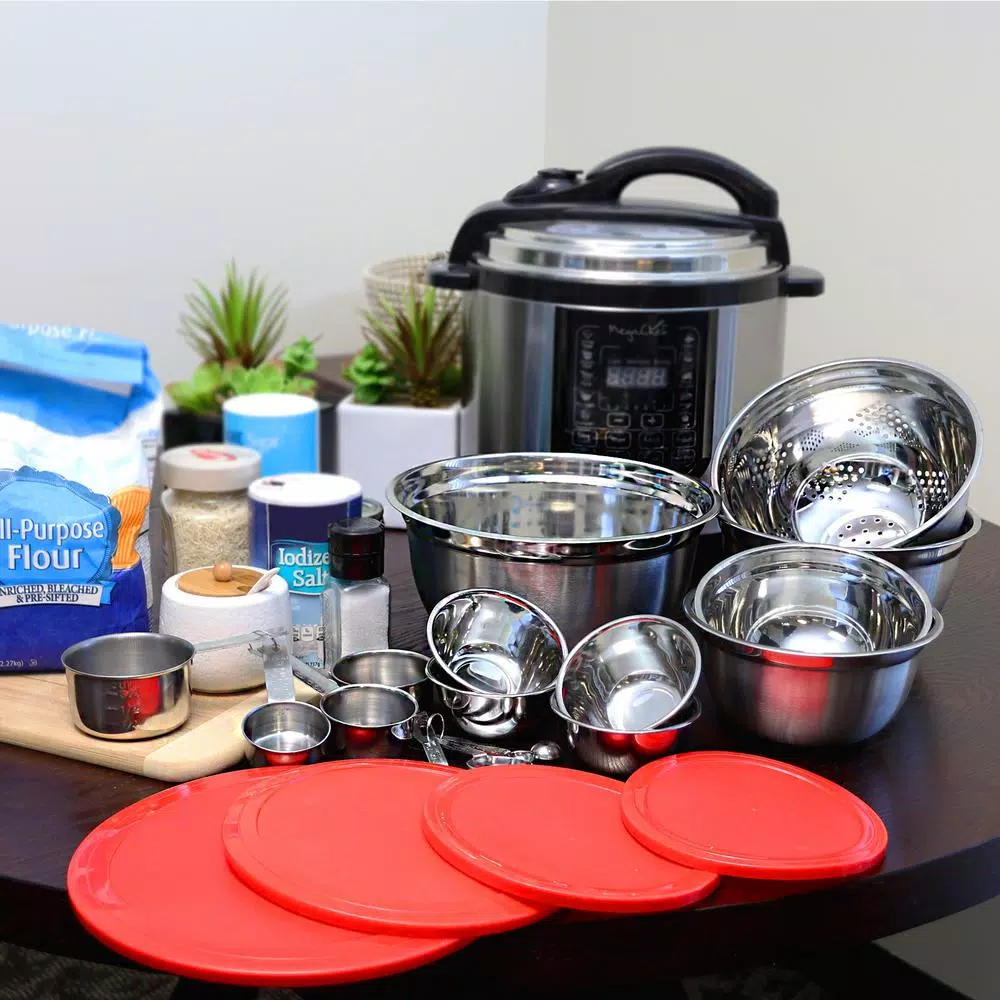 Sunbeam Branfield 21-Piece Stainless Steel Mixing Bowl Set with Lids and Measuring Accessories