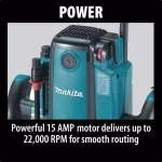 Makita RP1800 15-Amp 3-1/4 HP Corded Plunge Router, 22,000 RPM thumbnail 3