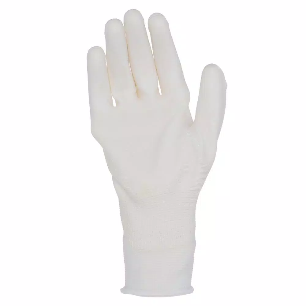 Everbilt Full Polyurethane Dipped Painter's Gloves, White, Large