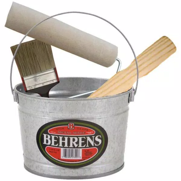 Behrens 5 Qt. Galvanized Steel Utility Pail, Silver Metal Bucket with Capacity Markings