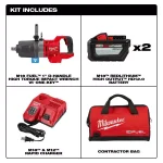 Milwaukee M18 FUEL 1 in. High Torque Impact Wrench Kit with Two 12.0 Ah Batteries and Charger thumbnail 2