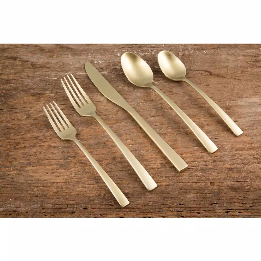 Fiesta Spark Champagne Satin 20-Piece Flatware Set, Service for 4, 18/0 Stainless Steel