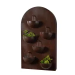 Kenroy Home Silva 31 in. Steel Wall Fountain with Built-in Planters, Rusty Red Finish thumbnail 1