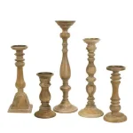 Unbranded Natural Wood Rustic Candle Holder Set of 5, Southwestern Style Candlesticks thumbnail 8