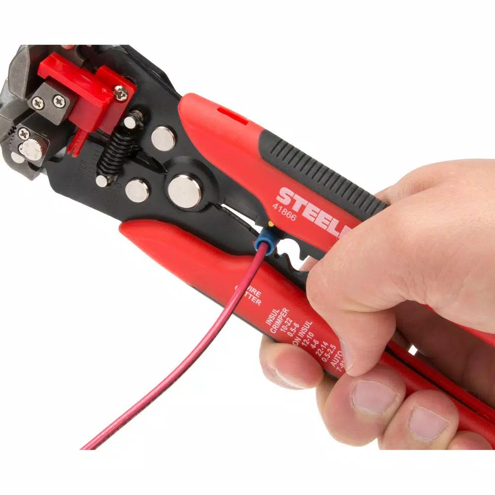 Steelman 41866 Self-Adjusting Wire and Cable Stripper, Cutter, and Crimper