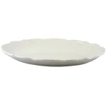 Gibson Home Royal Abbey White Durastone Oval Embossed Ceramic Serving Platter thumbnail 1