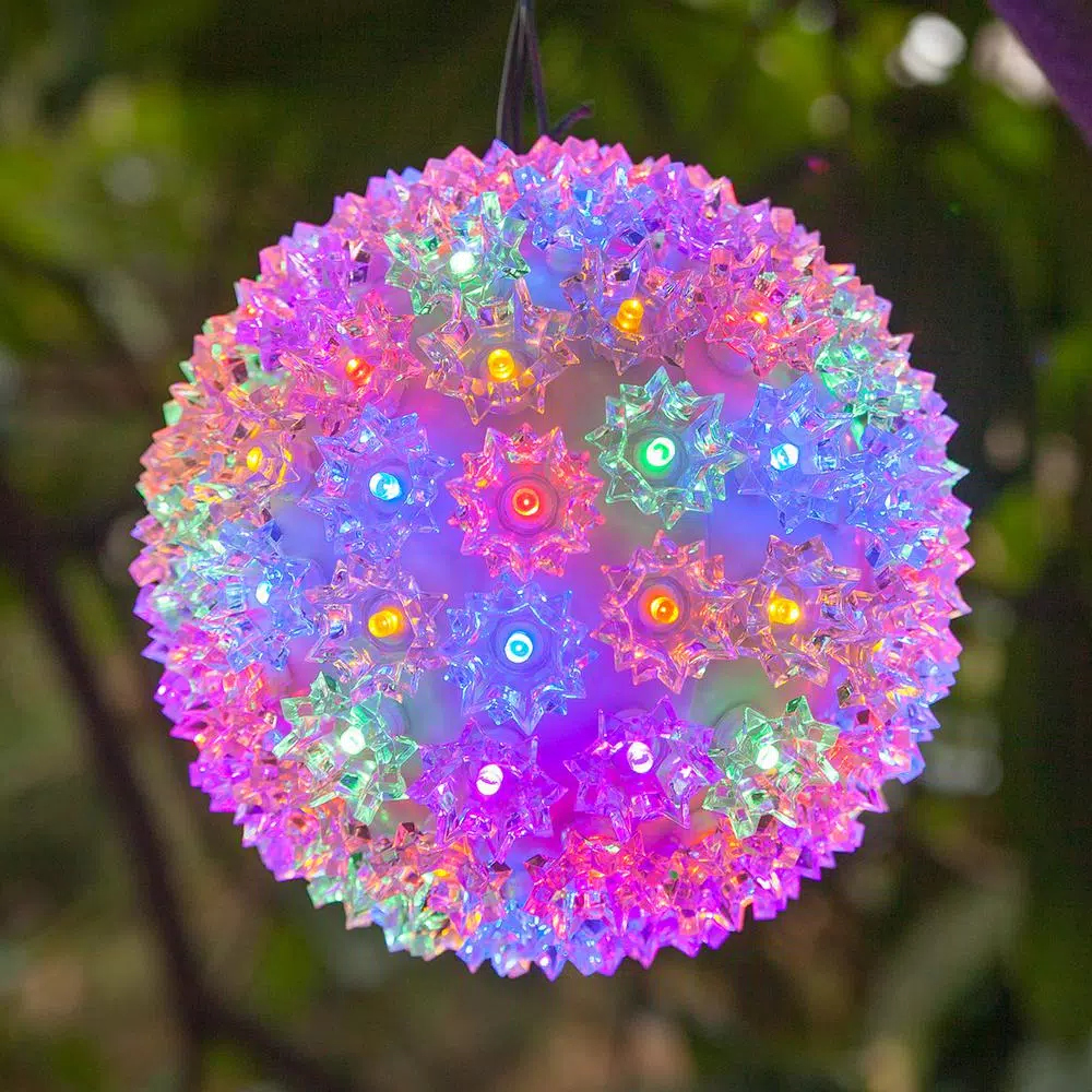 Wintergreen Lighting 6 in. 70-Light Multi-Color LED Decorative Starlight Sphere