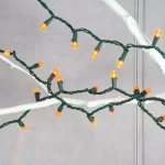 LUMABASE 70-Light LED Orange Globe String Lights, Weather Resistant, 14.58 ft, Green Cord thumbnail 3