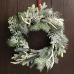 Glitzhome 24 in. Flocked Pinecone and Antler Artificial Christmas Wreath thumbnail 7
