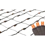 Northlight Orange LED Net Style Tree Trunk Wrap Christmas Lights with Brown Wire, 2 ft. x 8 ft. thumbnail 1
