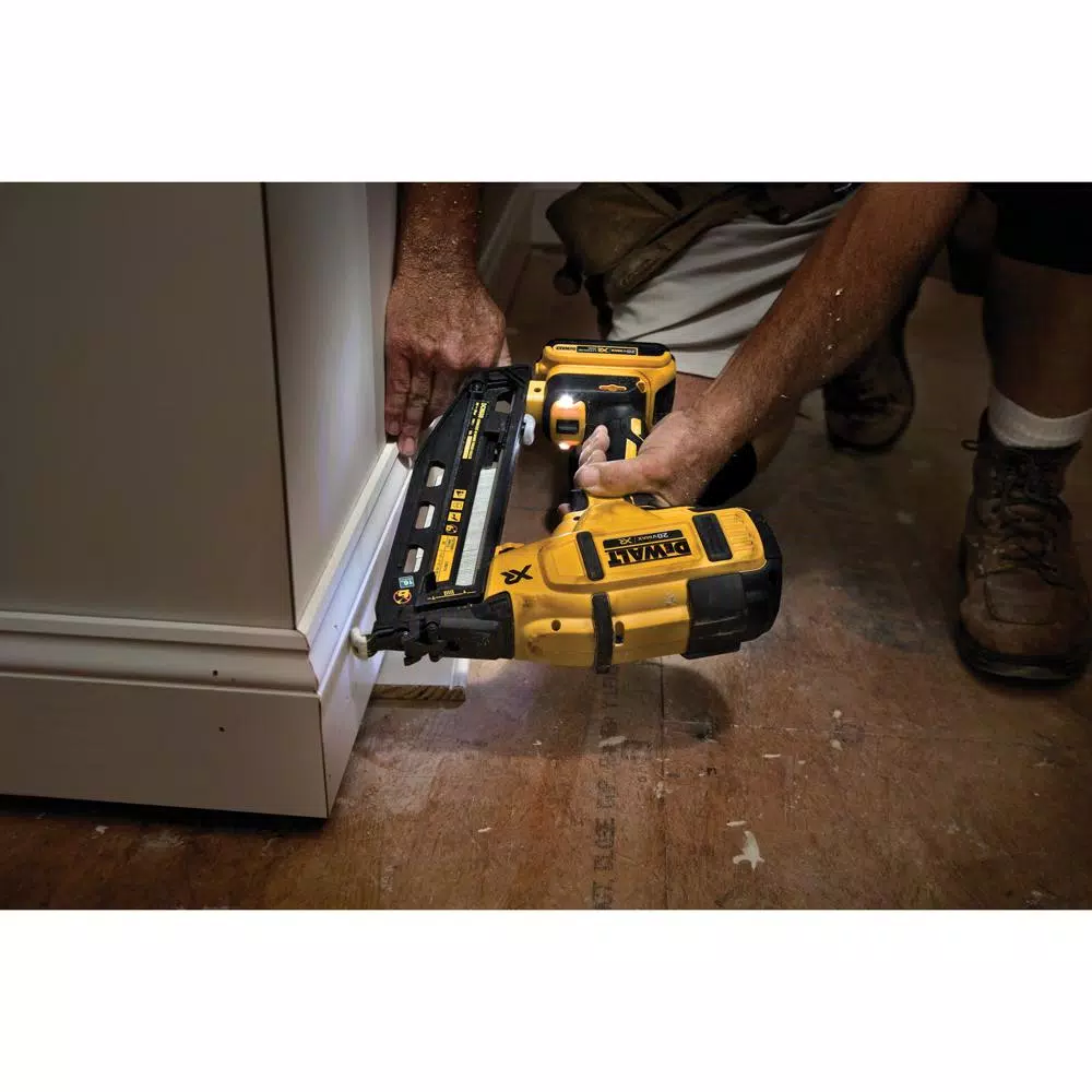 DEWALT 20V MAX 16-Gauge Cordless Angled Nailer Kit with Bonus DCD780B Compact Drill/Driver