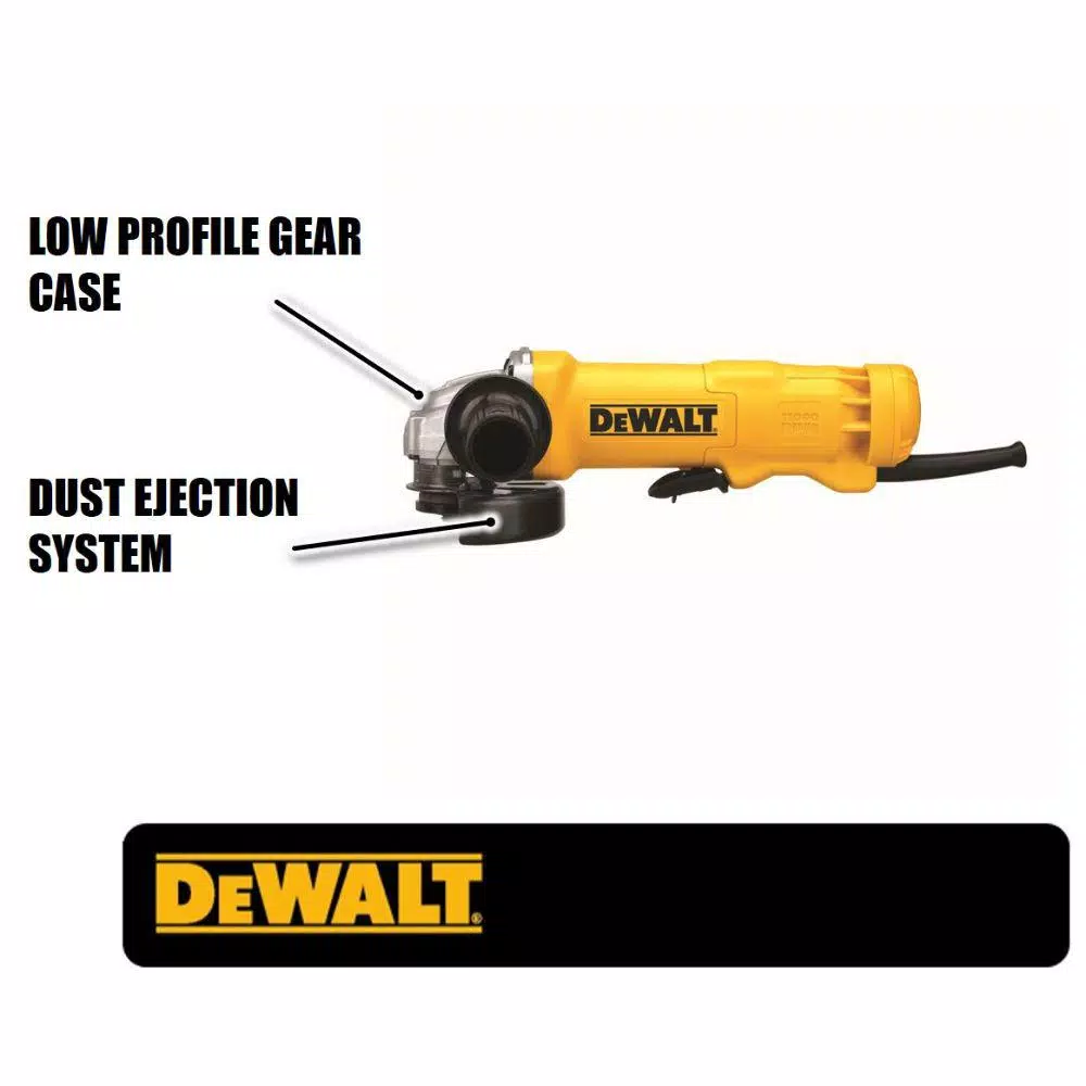 DEWALT DWE402 4-1/2 in. 11 Amp Corded Small Angle Grinder, 11,000 RPM