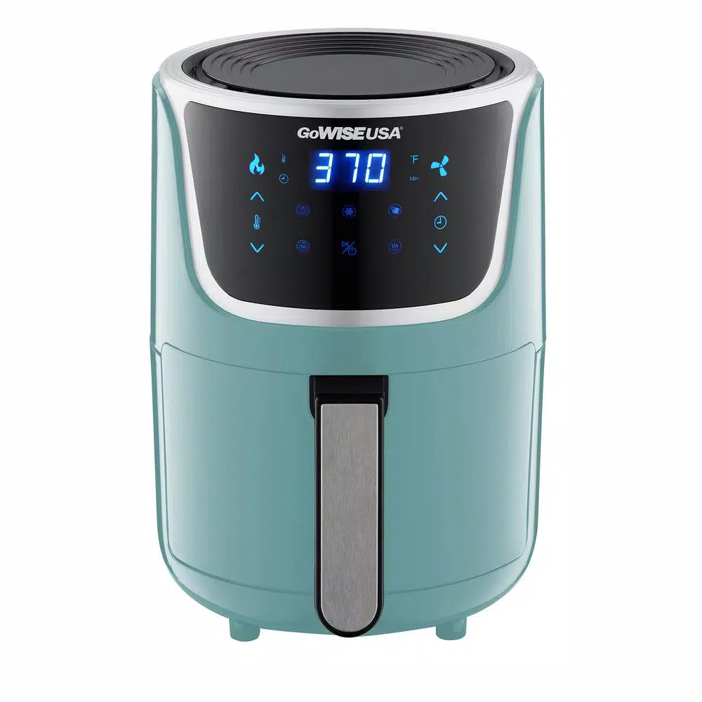 GoWISE USA 2 Qt. Mini Digital Air Fryer with Touchscreen, Mint/Silver