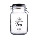 Home Basics Glass Tea Canister with Airtight Ceramic Lid and Metal Clamp - 67.6 oz thumbnail 1