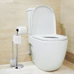 Furinno Urinno Wayar Toilet Paper Holder with Brush Stand, Freestanding Chrome Silver thumbnail 2