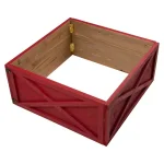 Glitzhome 26 in. Red Wooden Tree Collar - Handcrafted Rustic Tree Box thumbnail 1