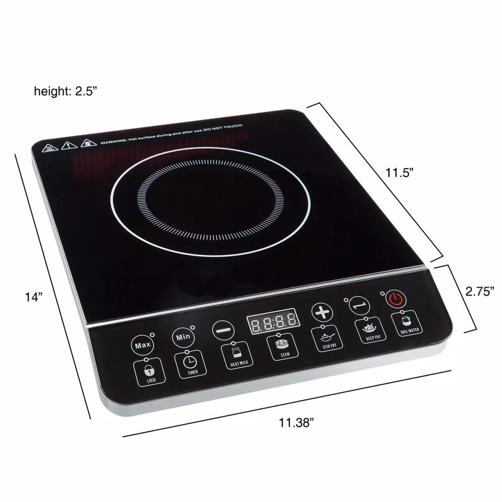 Unbranded Weymouth Home Portable Induction Cooktop, 1800W Single Burner Electric Hot Plate with Digital Controls