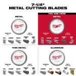 Milwaukee 7-1/4 in. 48T Carbide Metal Cutting Circular Saw Blade thumbnail 4