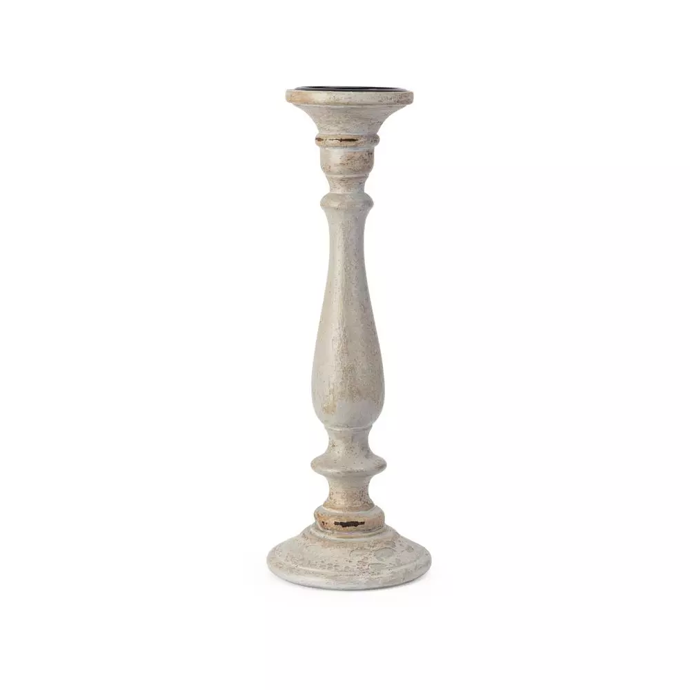 IMAX Rozzi Wooden Candle Holders Set of 5 - Rustic Multi-Colored Candlesticks