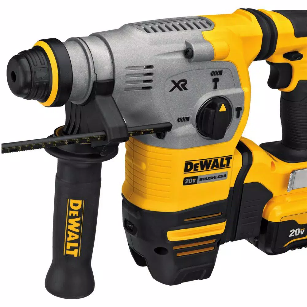 DEWALT 20V MAX XR Brushless 1-1/8 in. SDS Plus L-Shape Rotary Hammer Kit with (2) 9.0 Ah FLEXVOLT Batteries