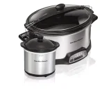 Hamilton Beach 6 Qt. Programmable Stay or Go Stainless Steel Slow Cooker with Party Dipper thumbnail 1