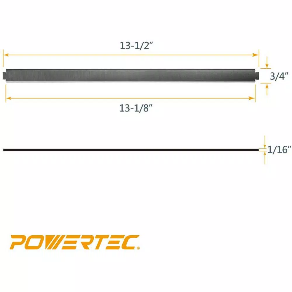 POWERTEC 13 in. High Speed Steel Planer Blades for Ridgid TP1300, TP1301, TP1302 (Set of 2)